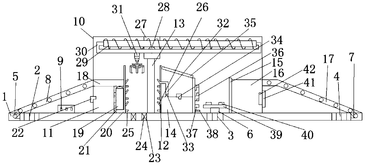 A pretreatment device for electrophoretic spray paint on the surface of mechanical parts