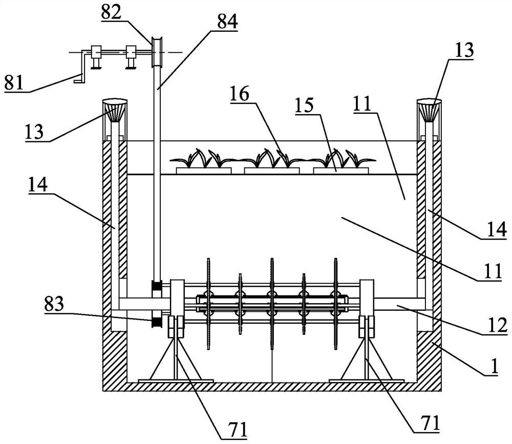 Domestic sewage treatment device and construction process thereof