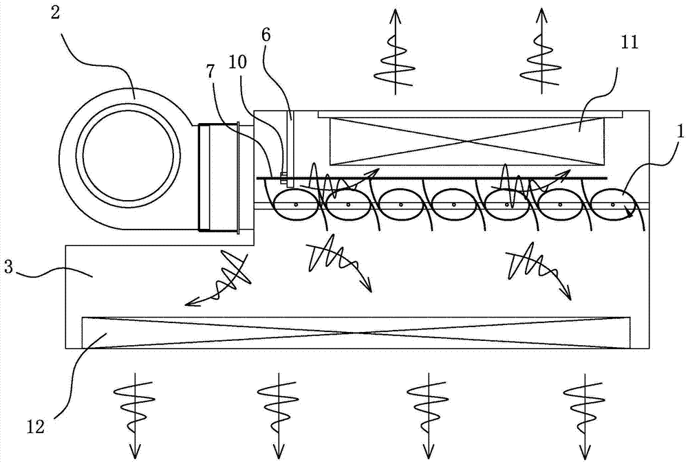 Cleaning equipment Two-way air outlet noise reduction uniform flow balance device and its cleaning equipment