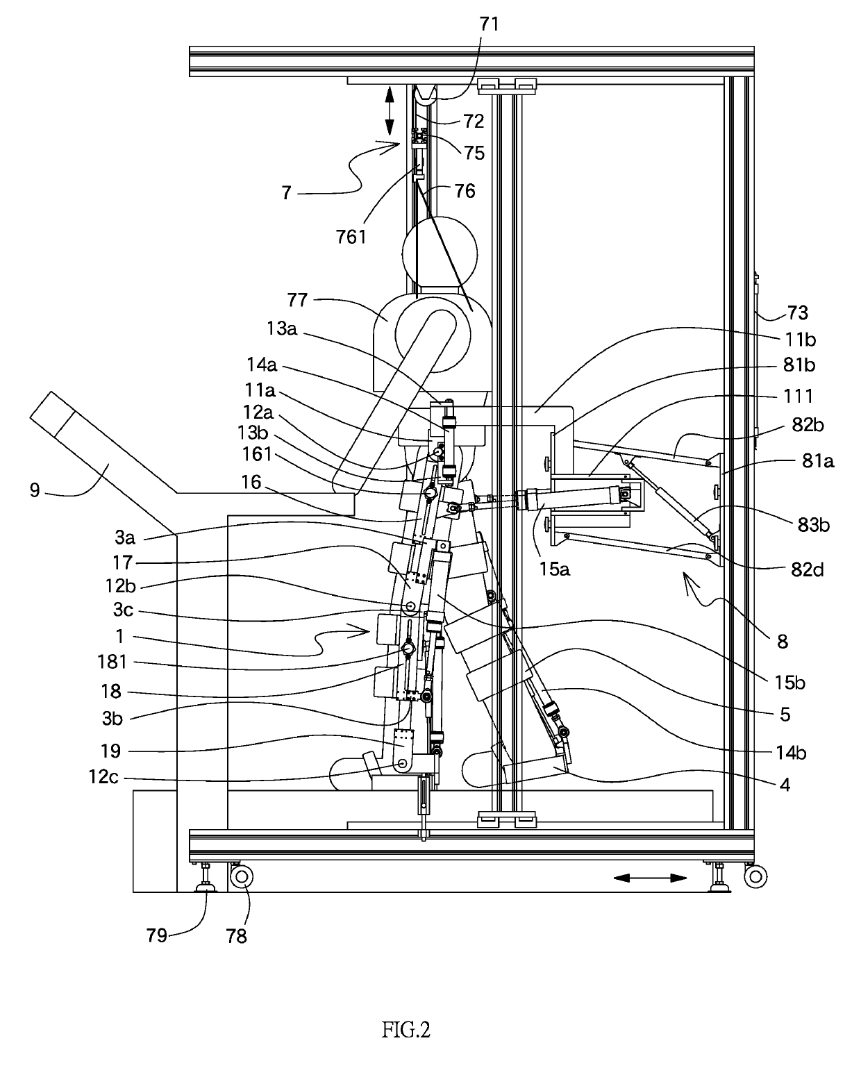 Pneumatic lower extremity gait rehabilitation training system