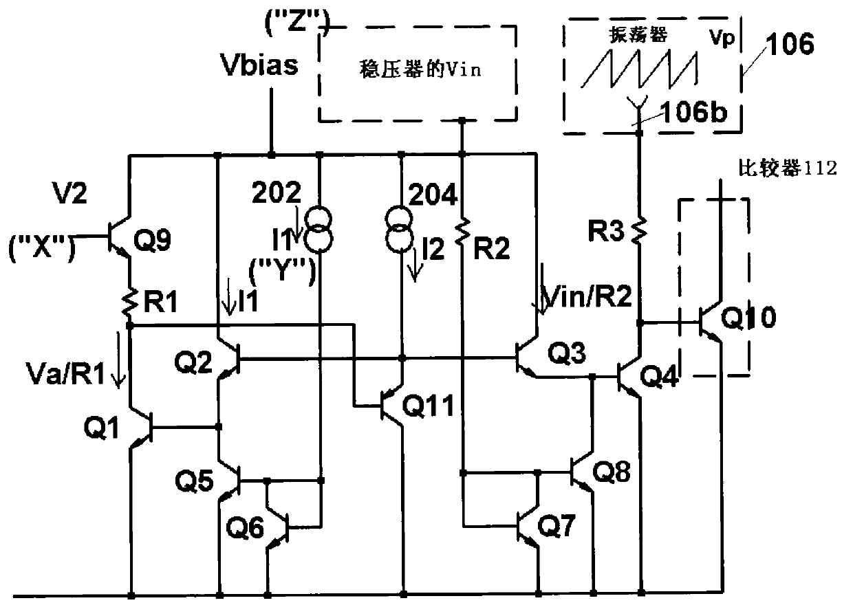 Analog multiplier in feedback loop of switching voltage regulator