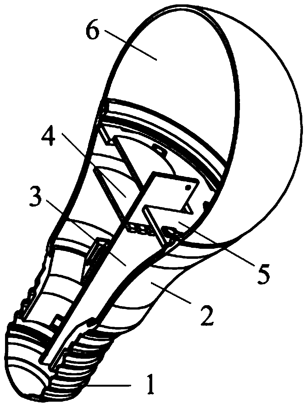 A microwave induction led bulb