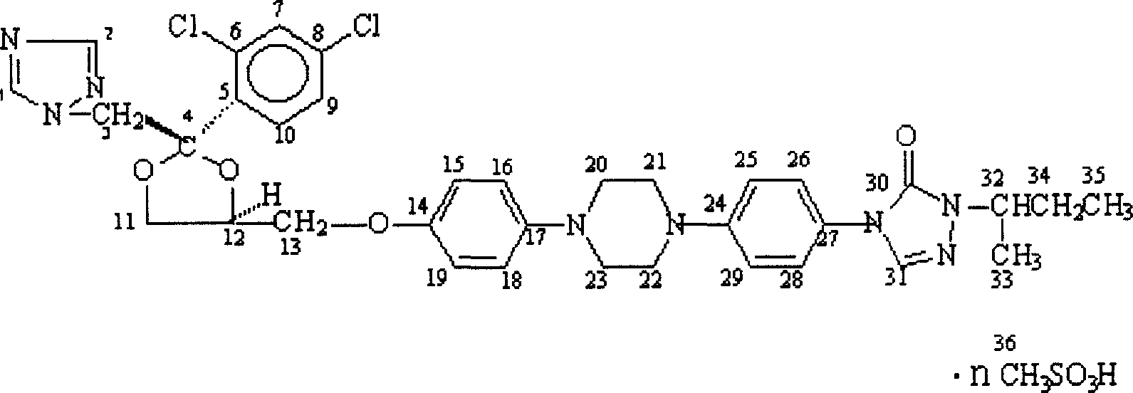 Itraconazole mesylate and its composition and preparation method