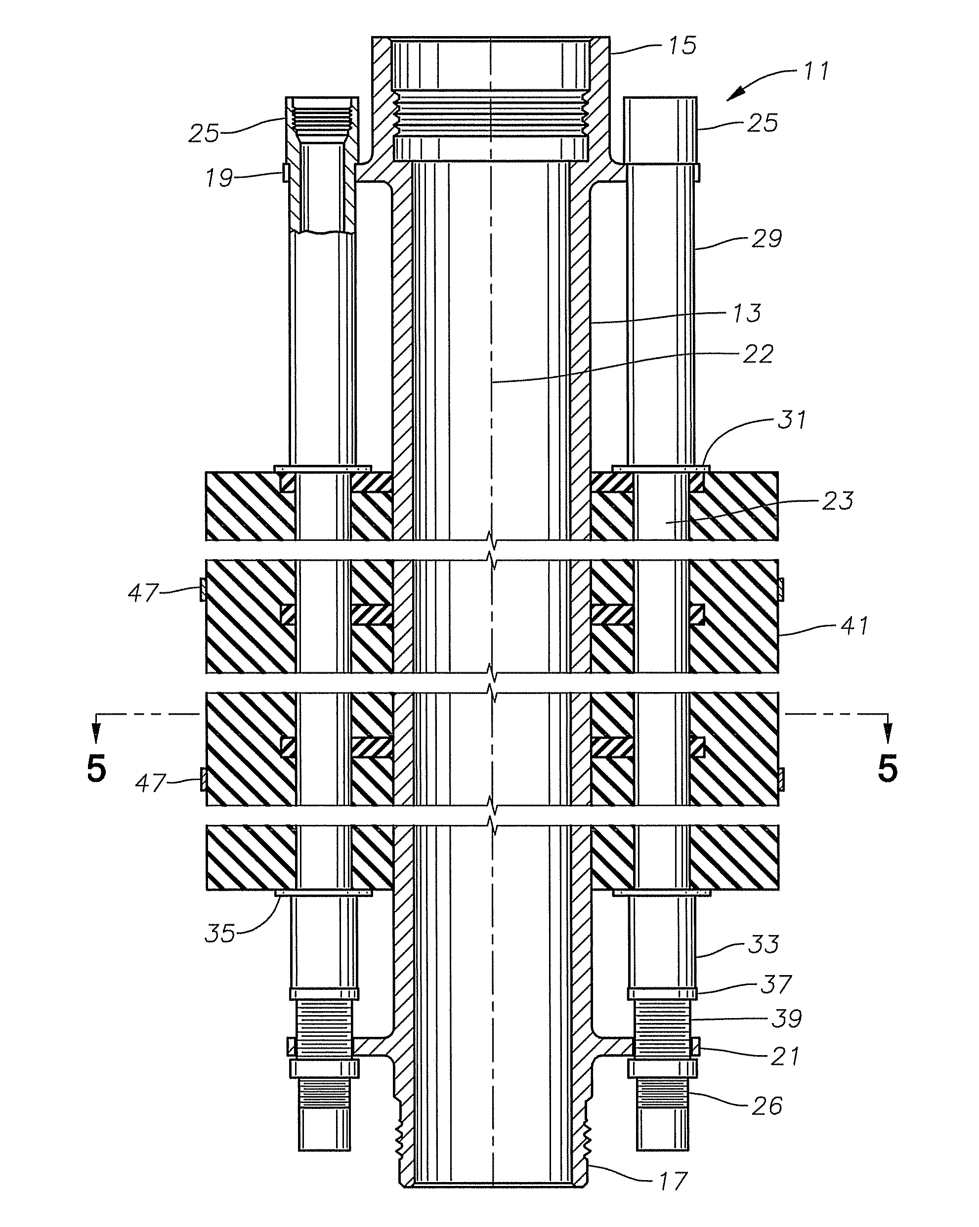 Riser buoyancy adjustable thrust column