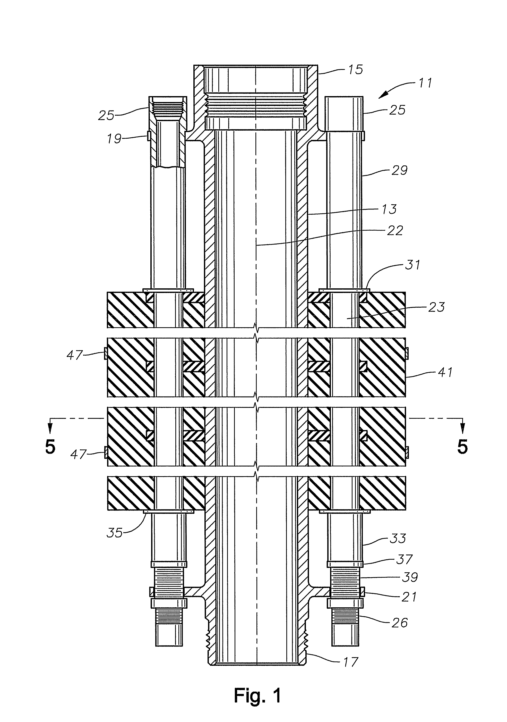 Riser buoyancy adjustable thrust column