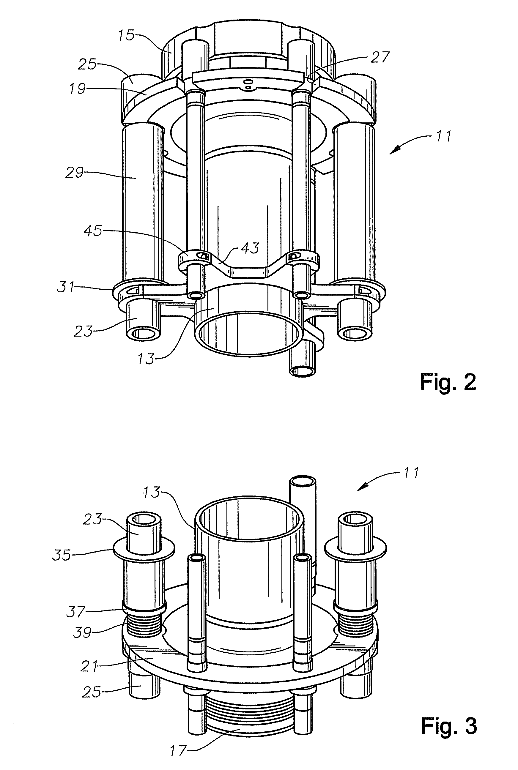 Riser buoyancy adjustable thrust column