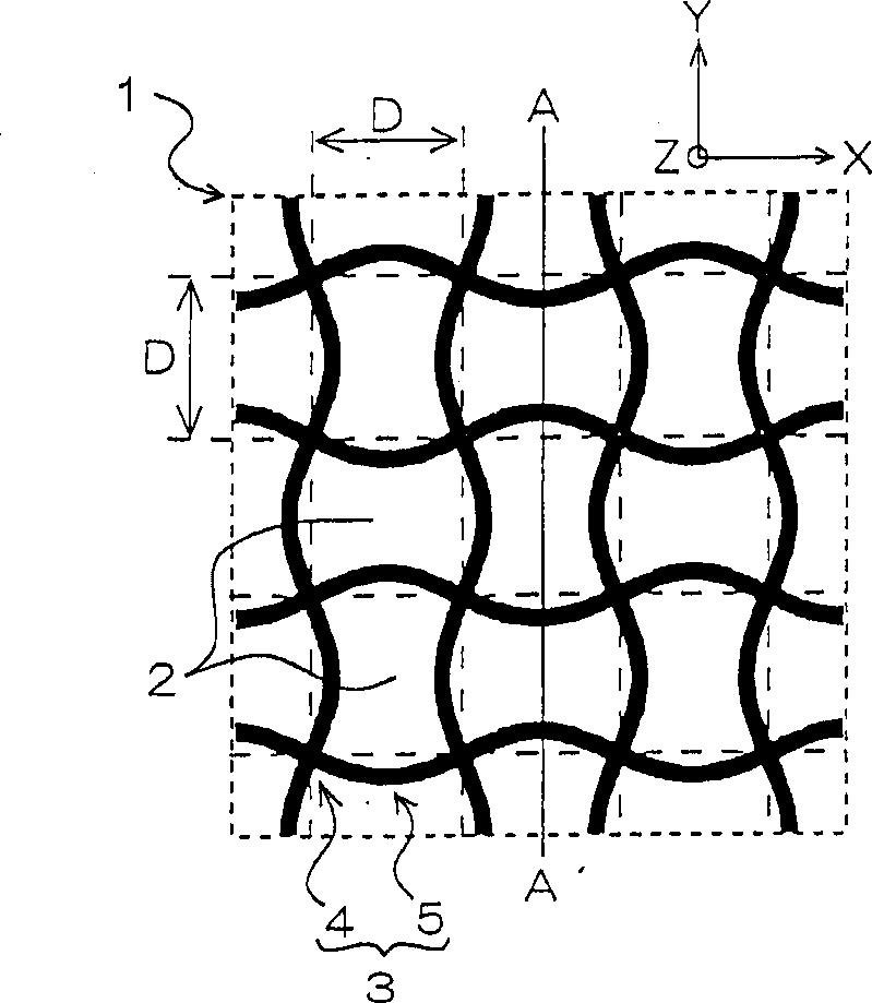 Corrugated wall honeycomb structure and production method thereof