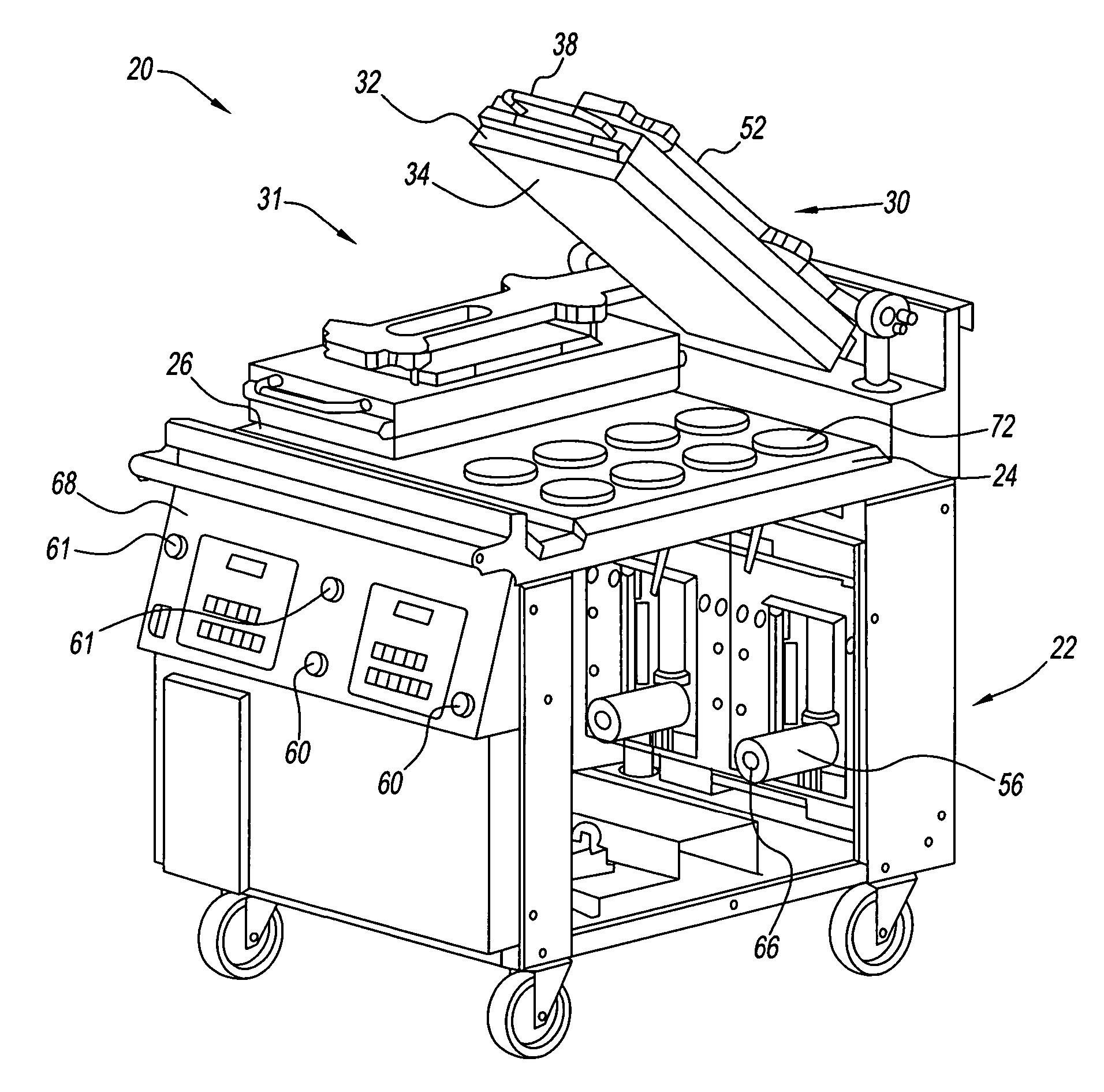 Cooking apparatus and method with product recognition