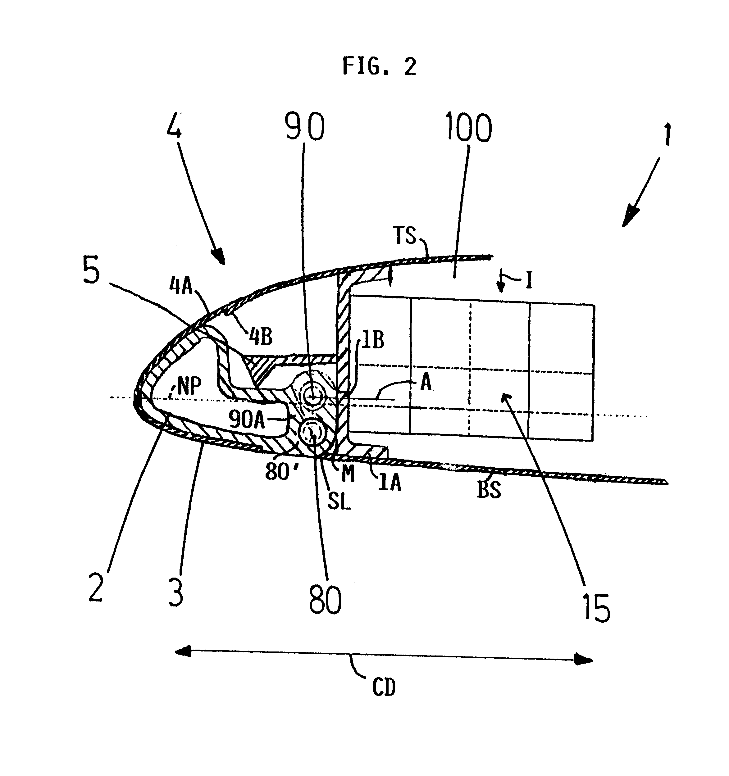 Aerodynamic component with a leading edge flap