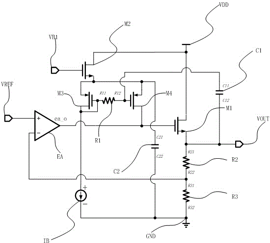 Voltage stabilizing circuit based on slew rate increasing