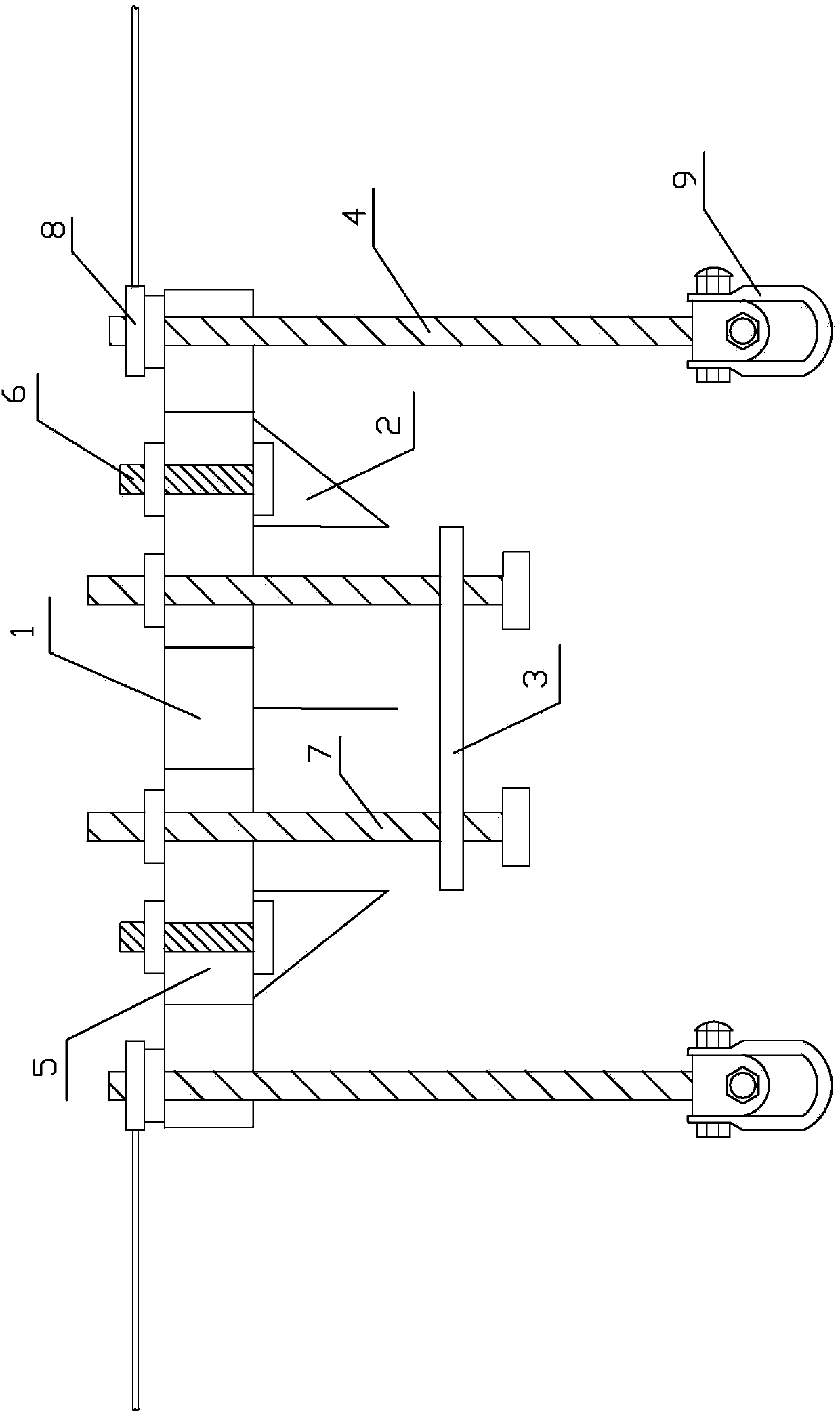 High-voltage transmission line linear tower electrified operation overhead ground wire lifting device