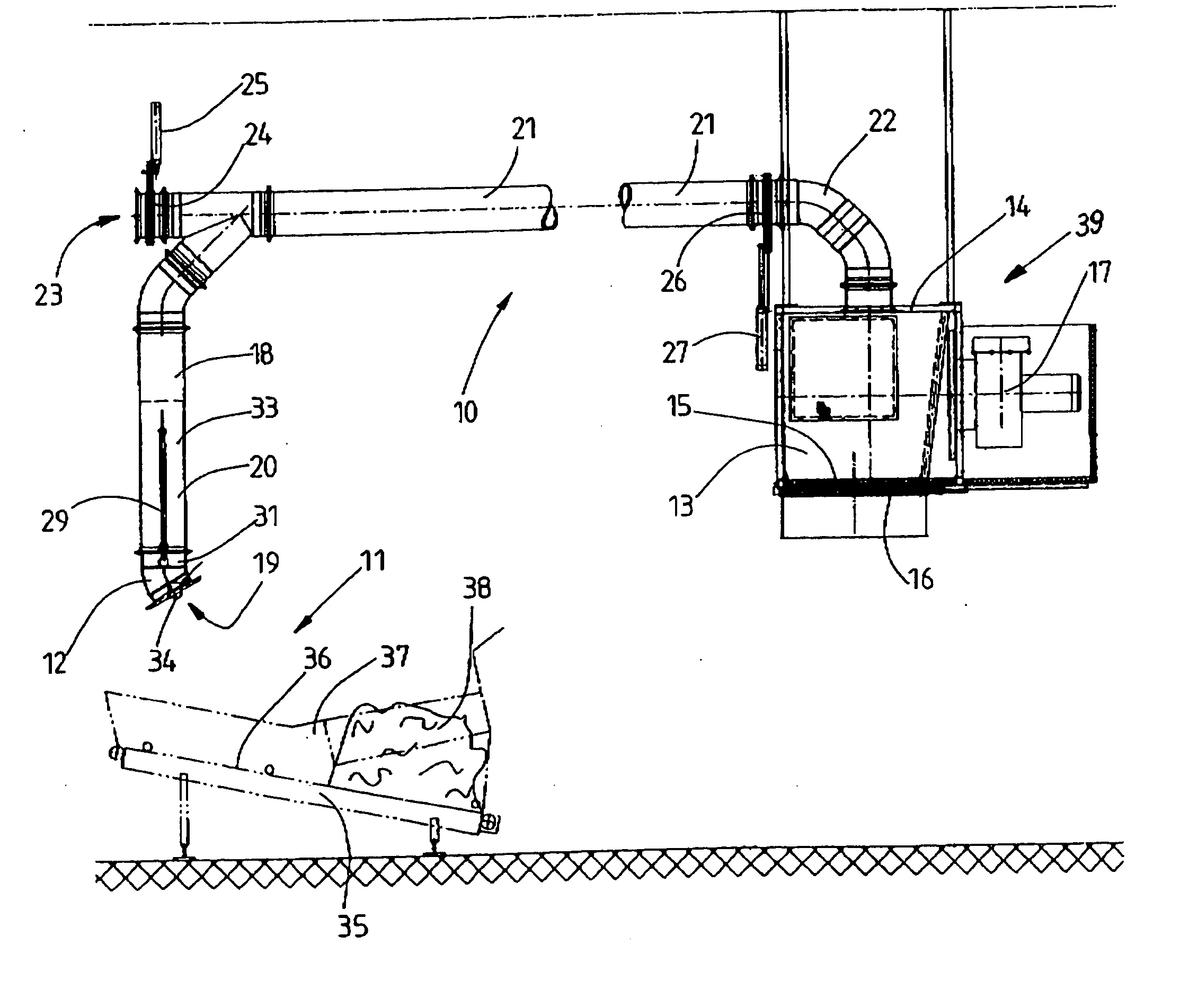 Method and device for the pneumatic transport of preferably linen