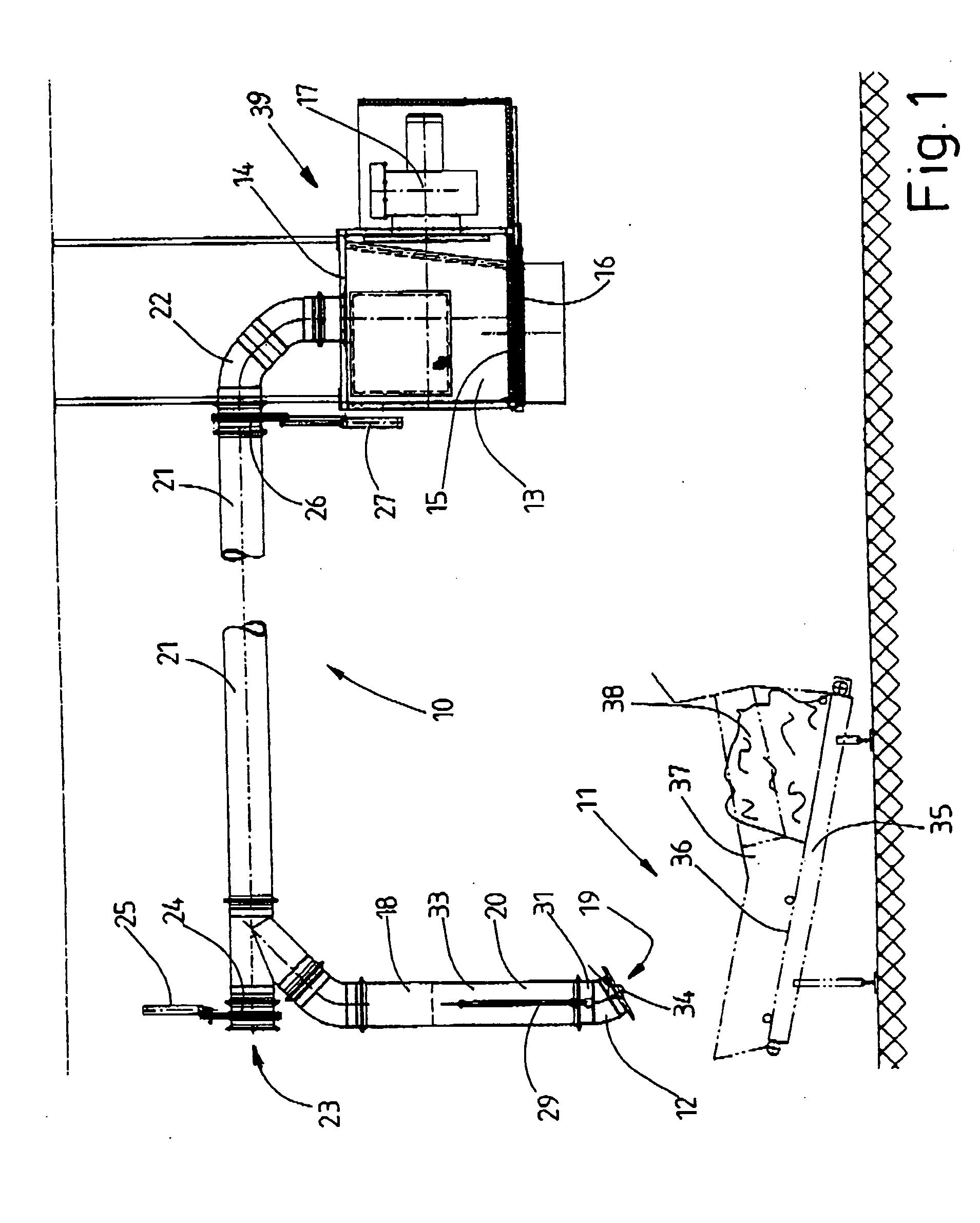 Method and device for the pneumatic transport of preferably linen