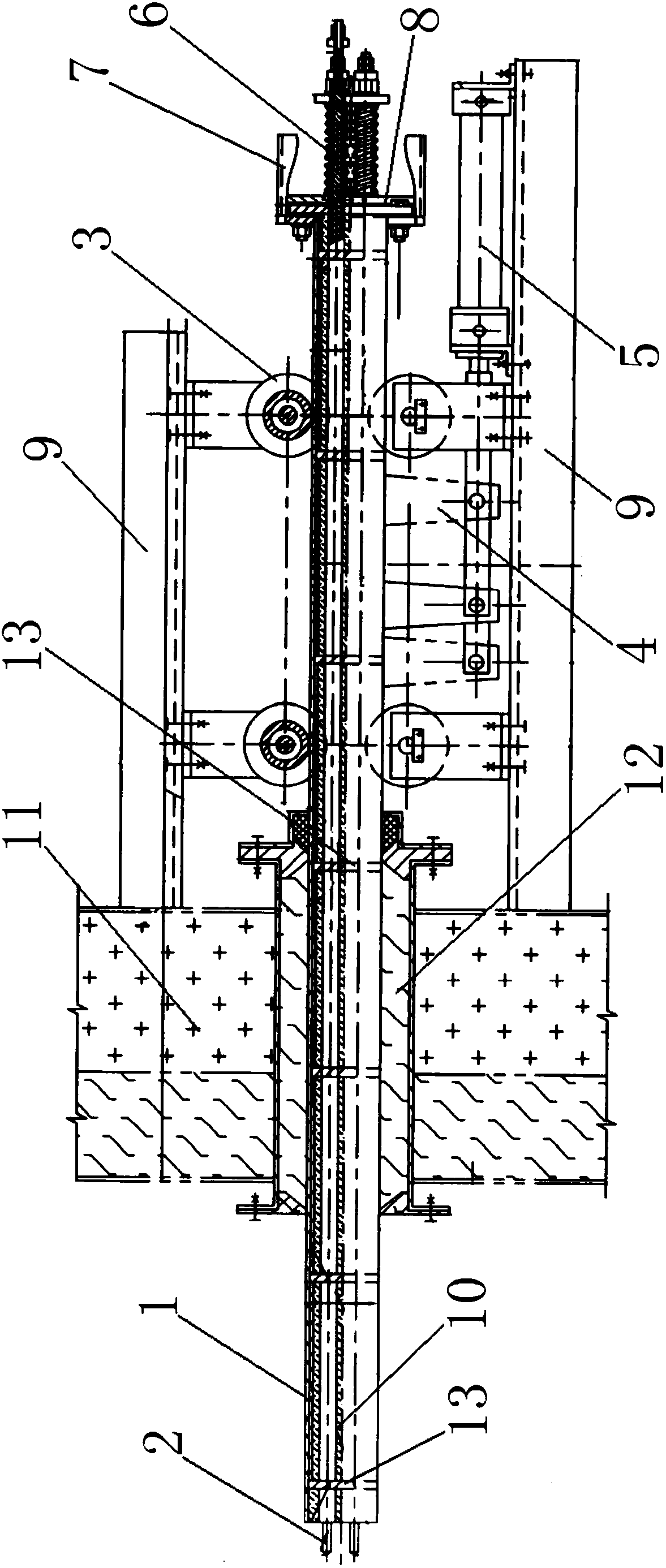 Material temperature measuring device for soaking furnace