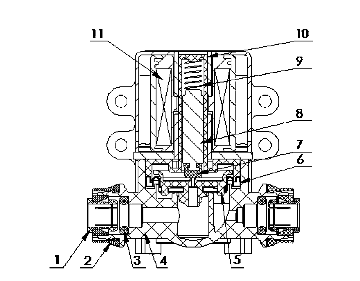 Fast plug-type buckle connected solenoid valve