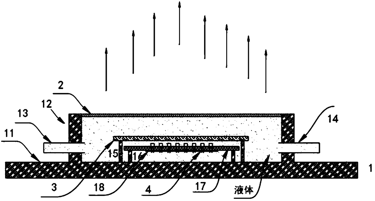 Liquid-cooled laser light-emitting device and making method thereof