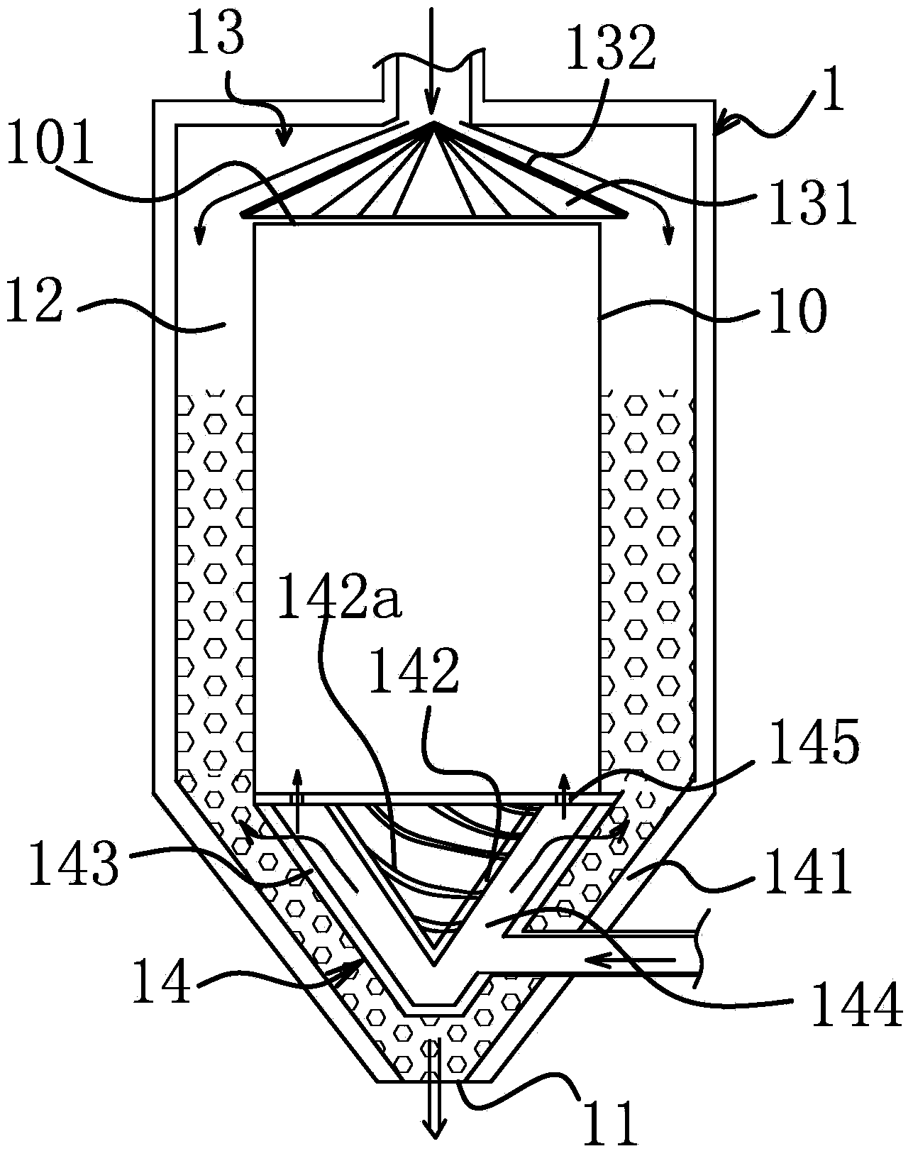 Plastic particle feeding device of cable processing device