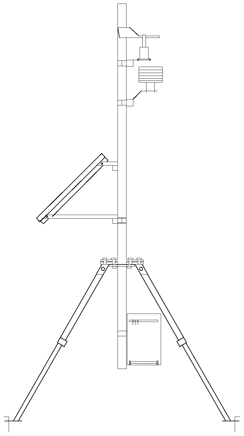 Assembled bracket for carrying monitoring equipment outdoors