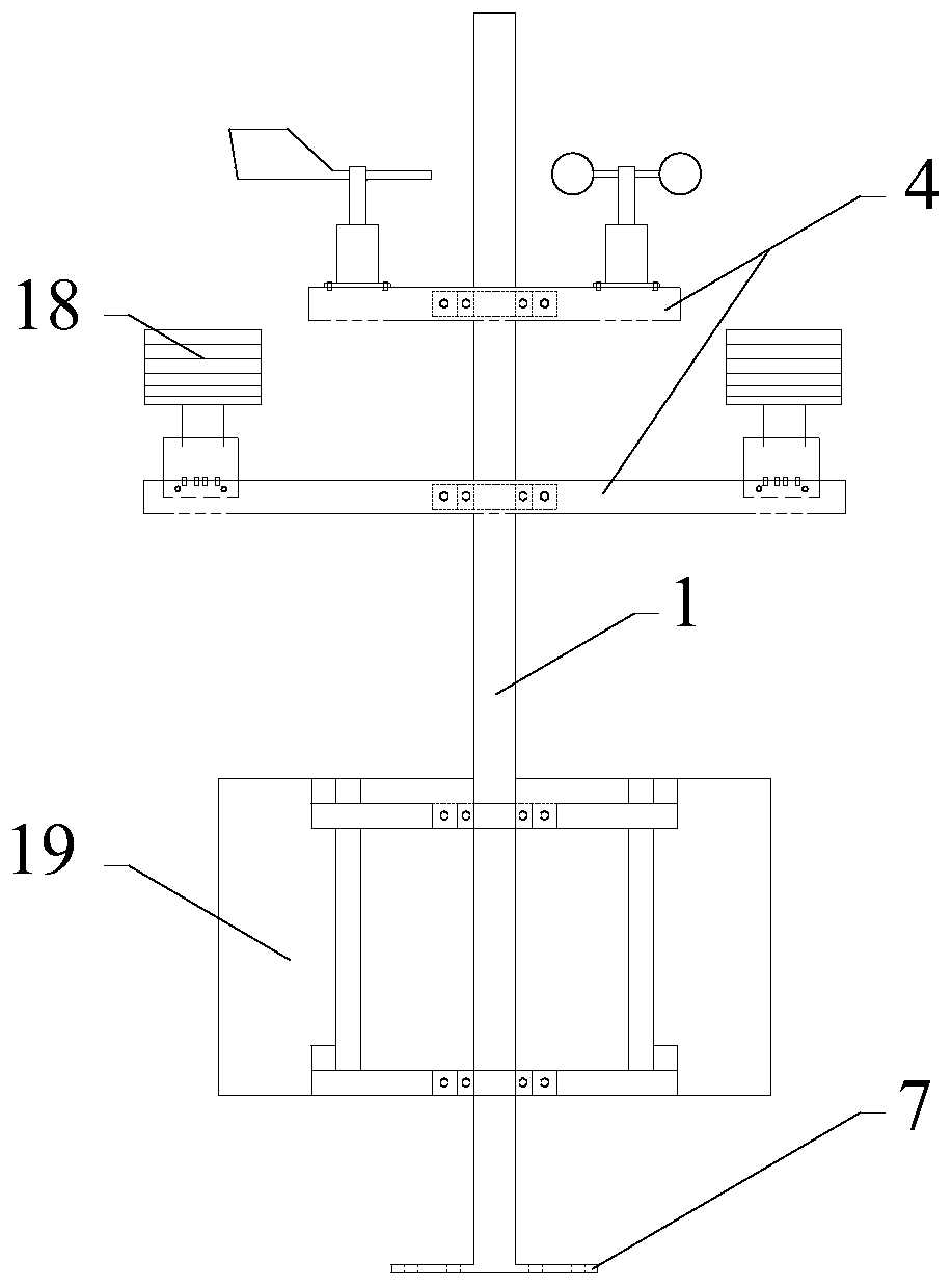 Assembled bracket for carrying monitoring equipment outdoors