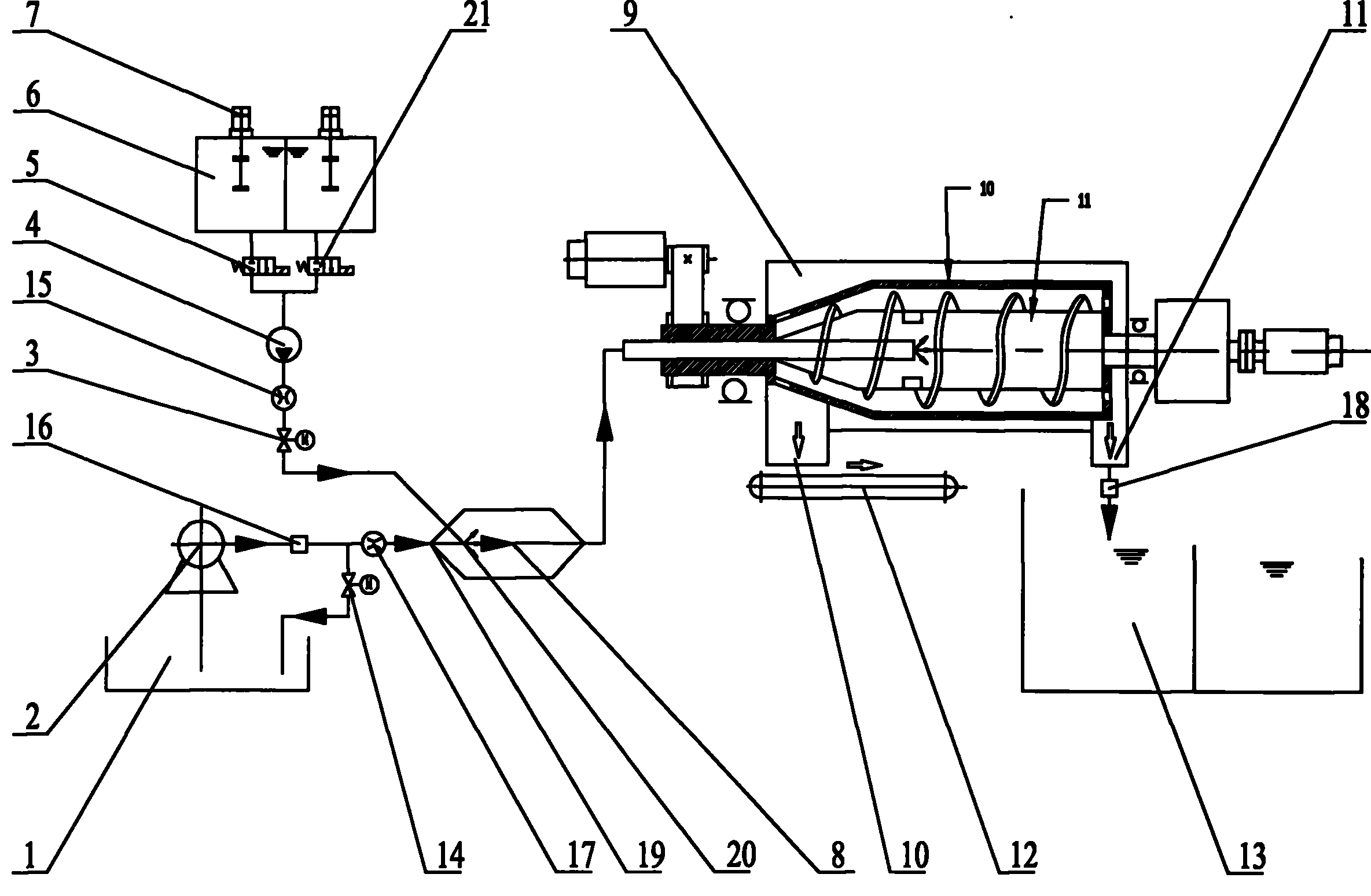 Slurry dehydration combined system