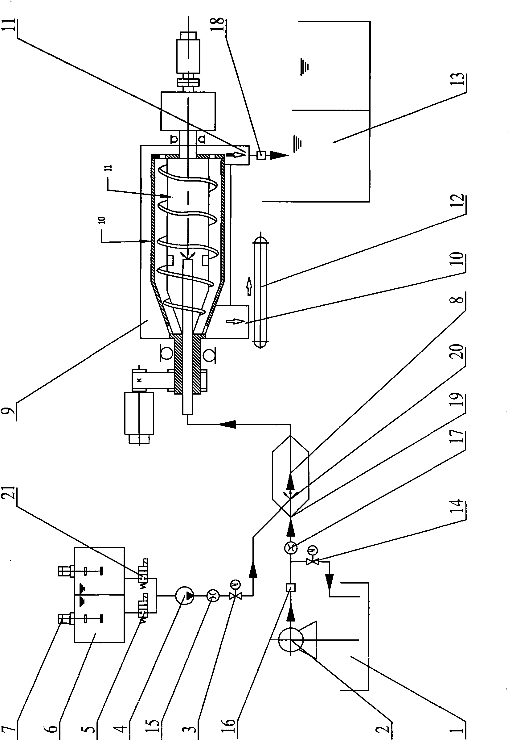 Slurry dehydration combined system