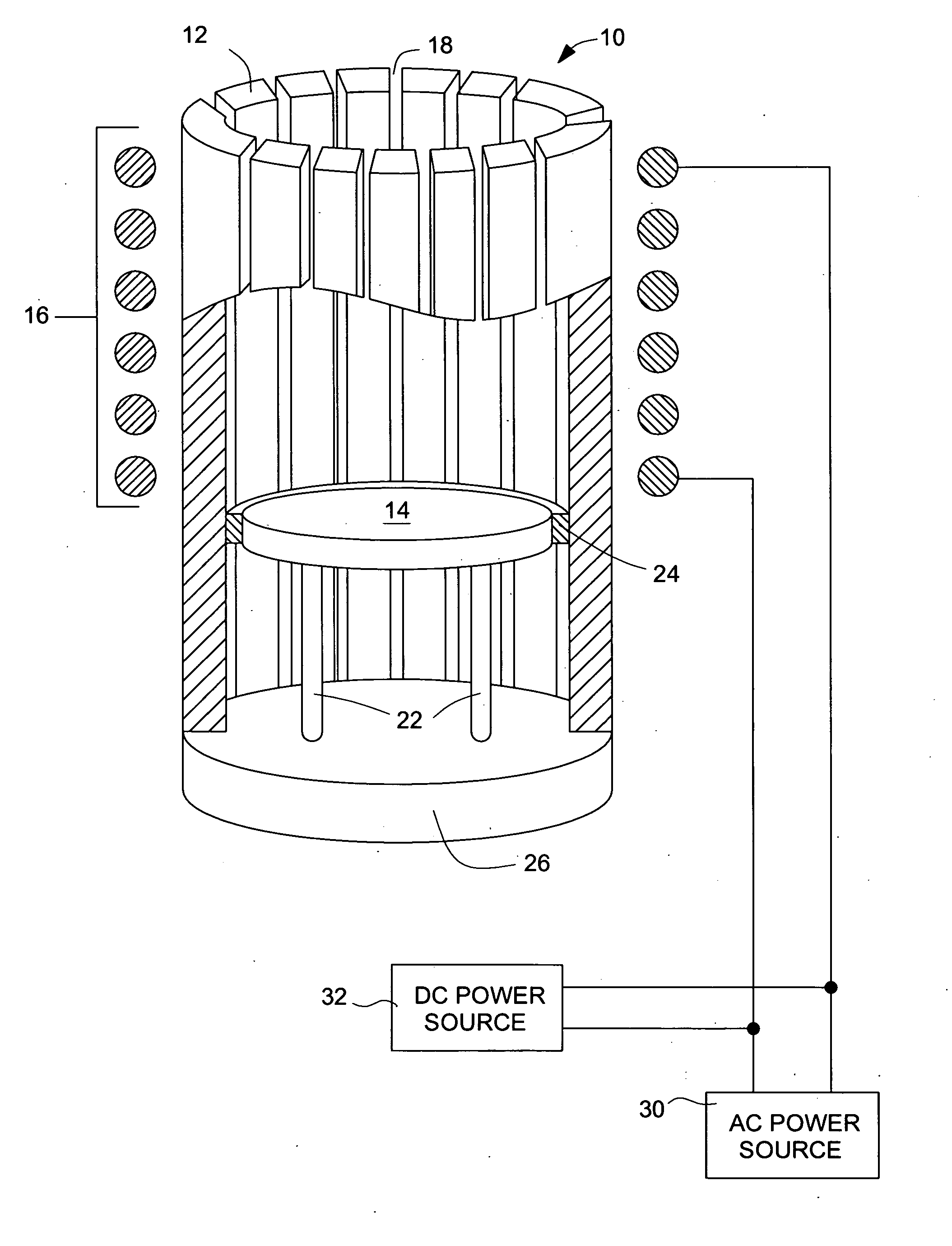 Cold crucible induction furnace with eddy current damping