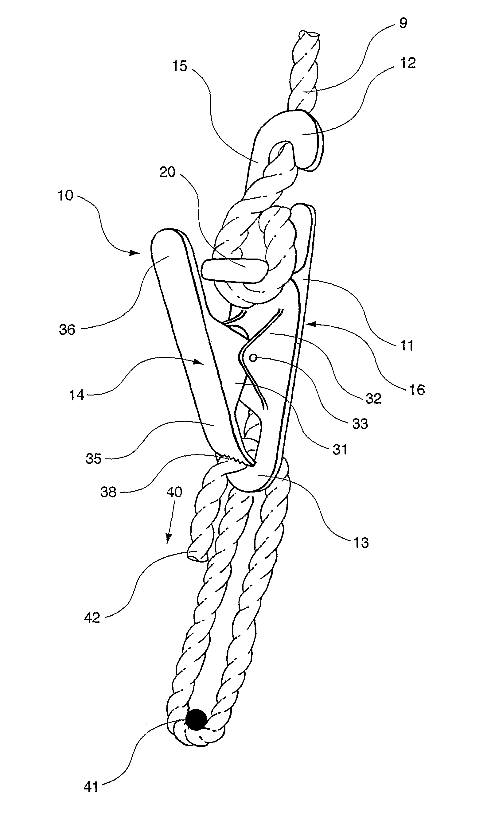 Rope tensioning device