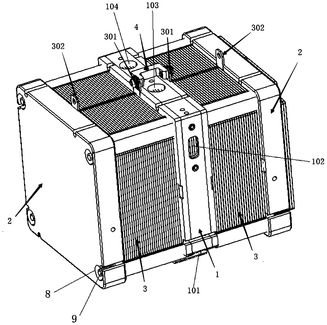 Fuel cell stack with central manifold