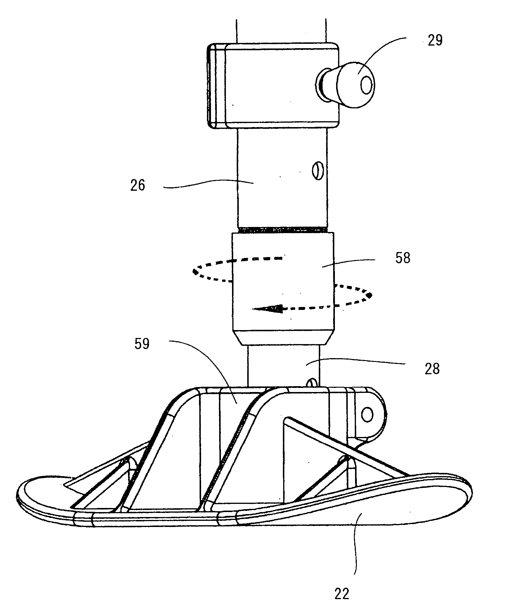 Hucklebone supporting-type artificial leg