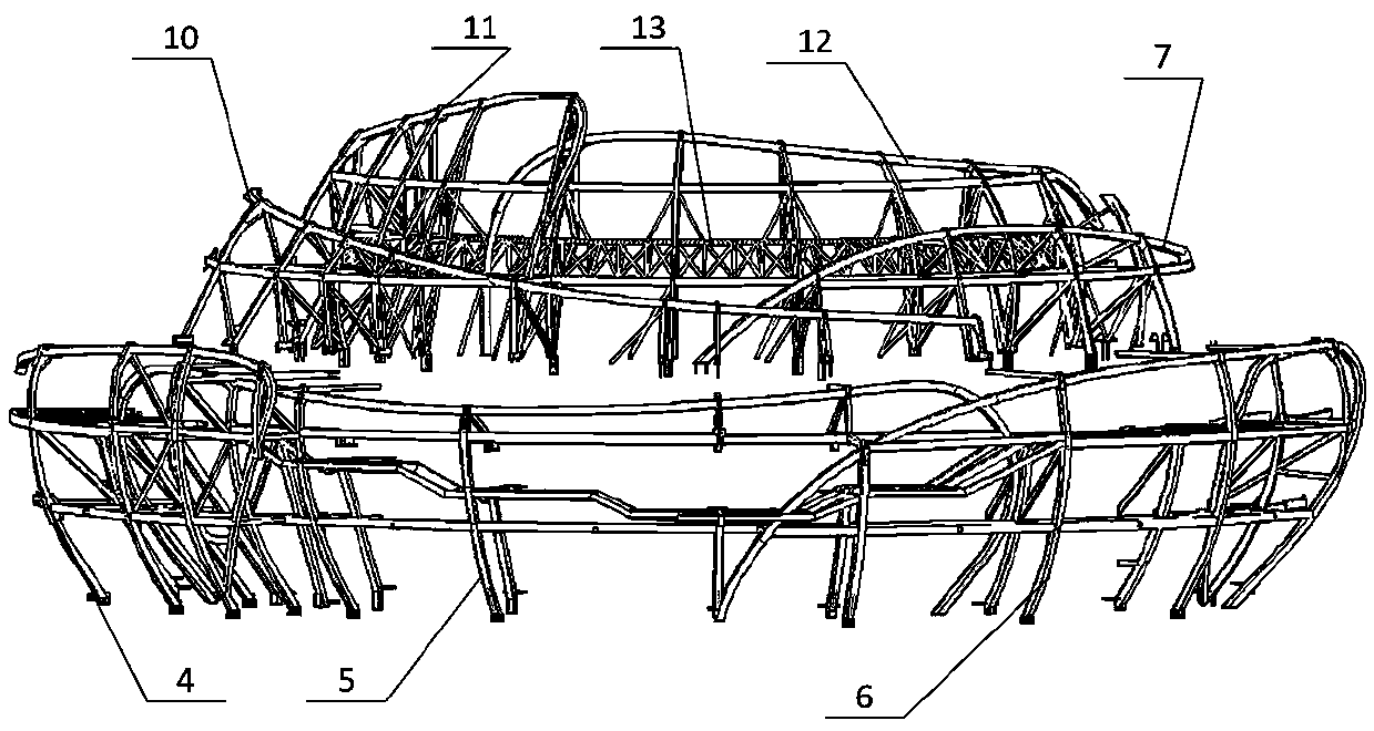 A multi-curve petal truss structure and its construction method