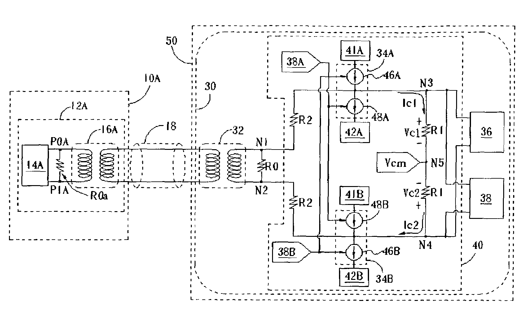 Circuit for compensating a degraded signal and associated method