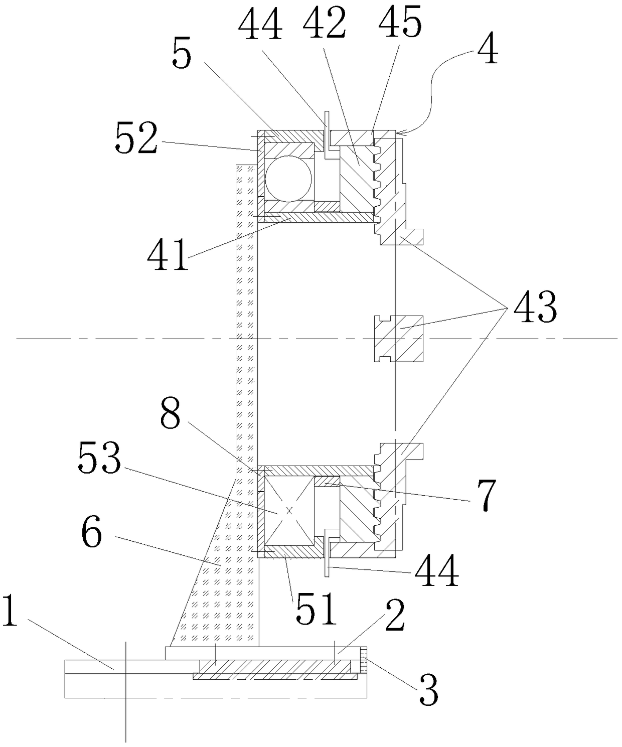 Rotating table type self-centering rotating center frame of lathe