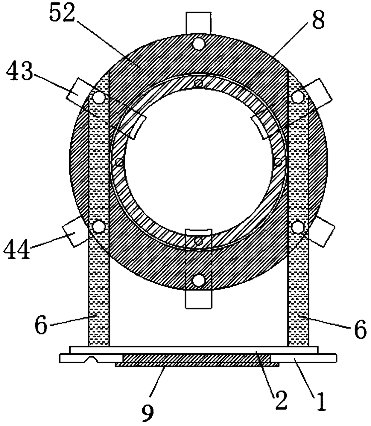 Rotating table type self-centering rotating center frame of lathe