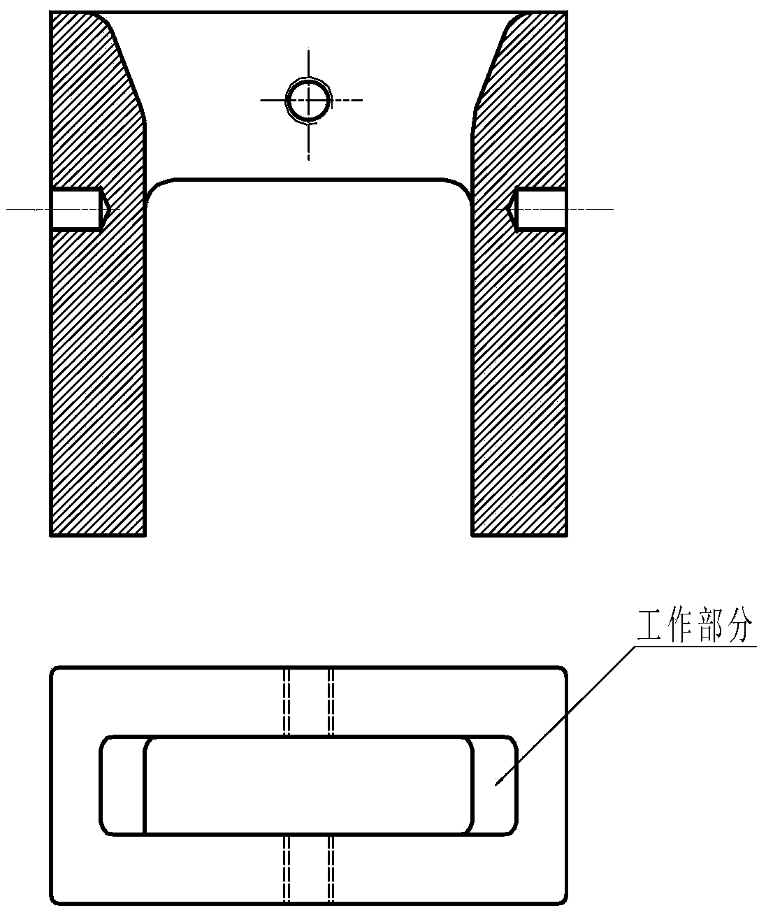 Loose tooling forging blank forming method of long-sheet complicated die forge piece