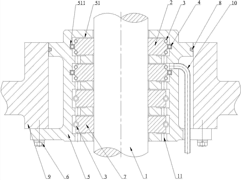 Stuffing box for piston rod of crosshead two-stroke diesel engine