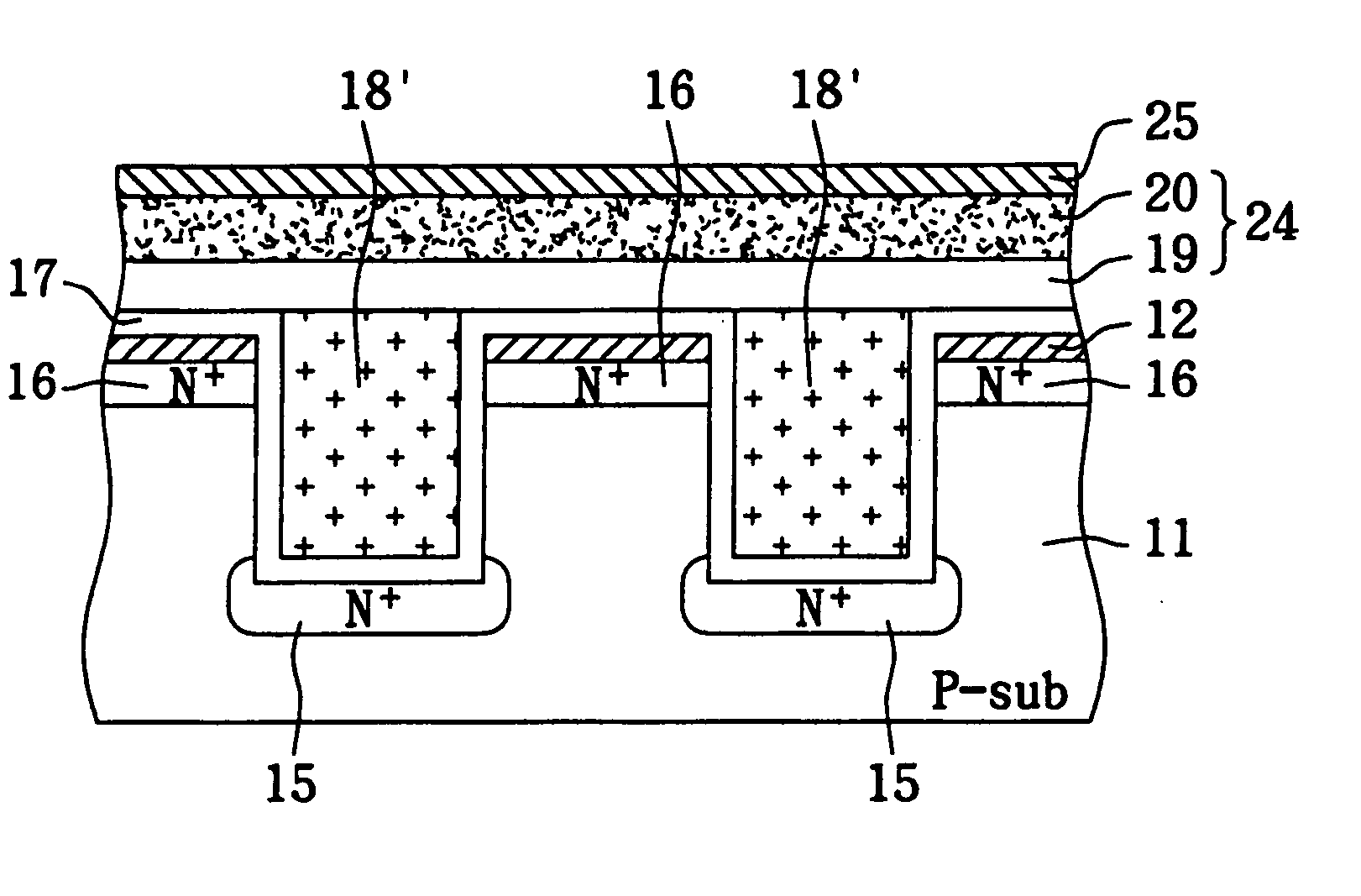 Non-volatile memory array having vertical transistors and manufacturing method thereof