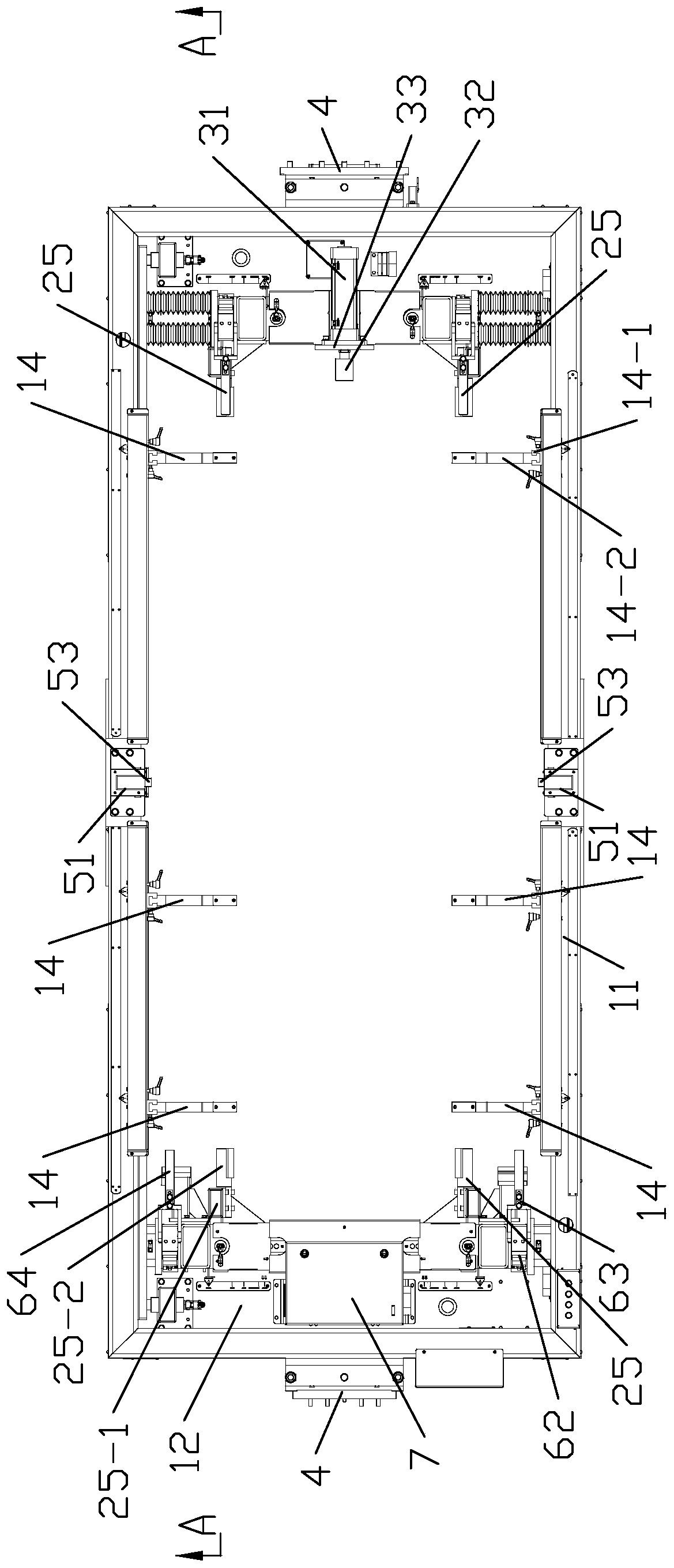 Oil tank chassis tool structure of flexible welding robot