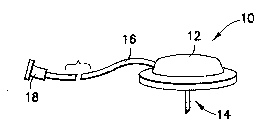 Infusion set with anesthetic compound