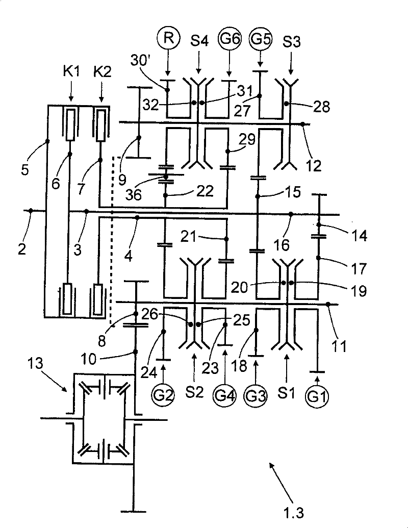 Double clutch transmission of a motor vehicle