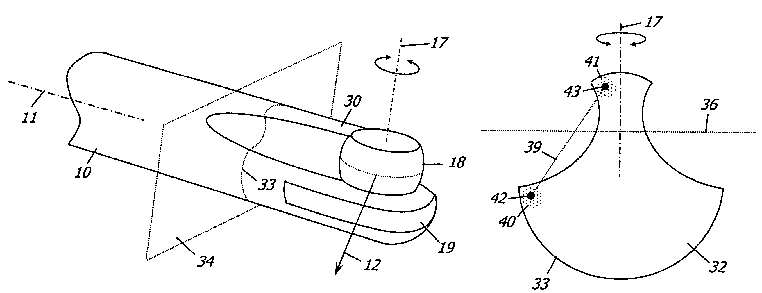 Tip structure for variable direction of view endoscope