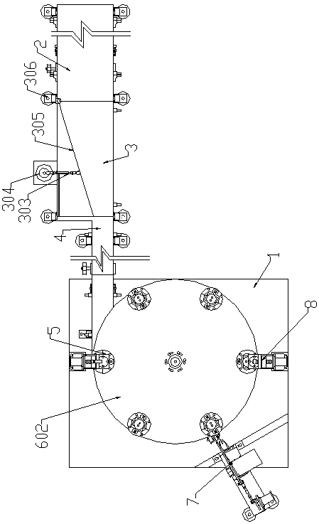 Core taking mechanism for roll paper core recovery