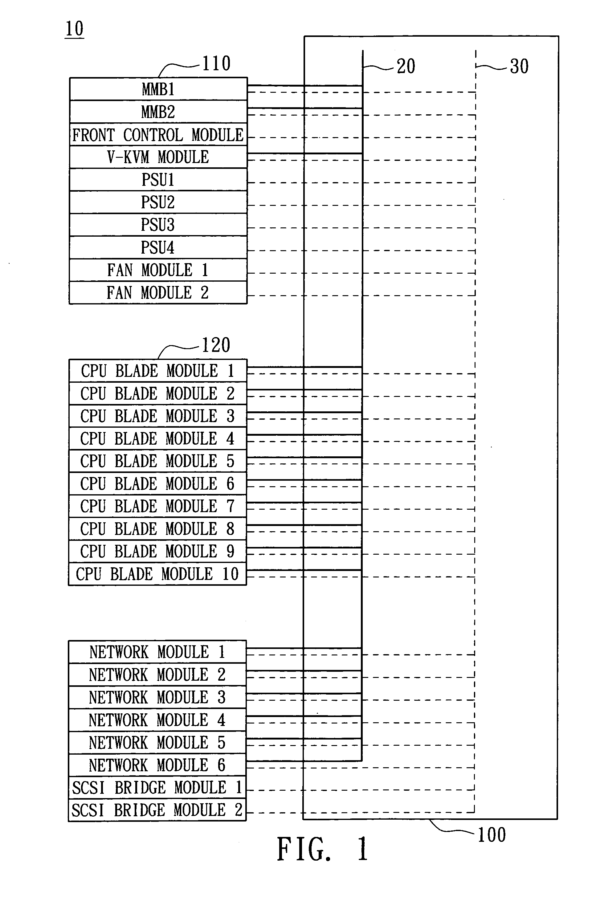 Blade server system with a management bus and method for managing the same