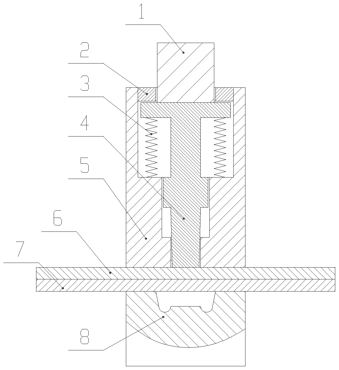 A kind of integral die friction rivetless connection method for lightweight plates