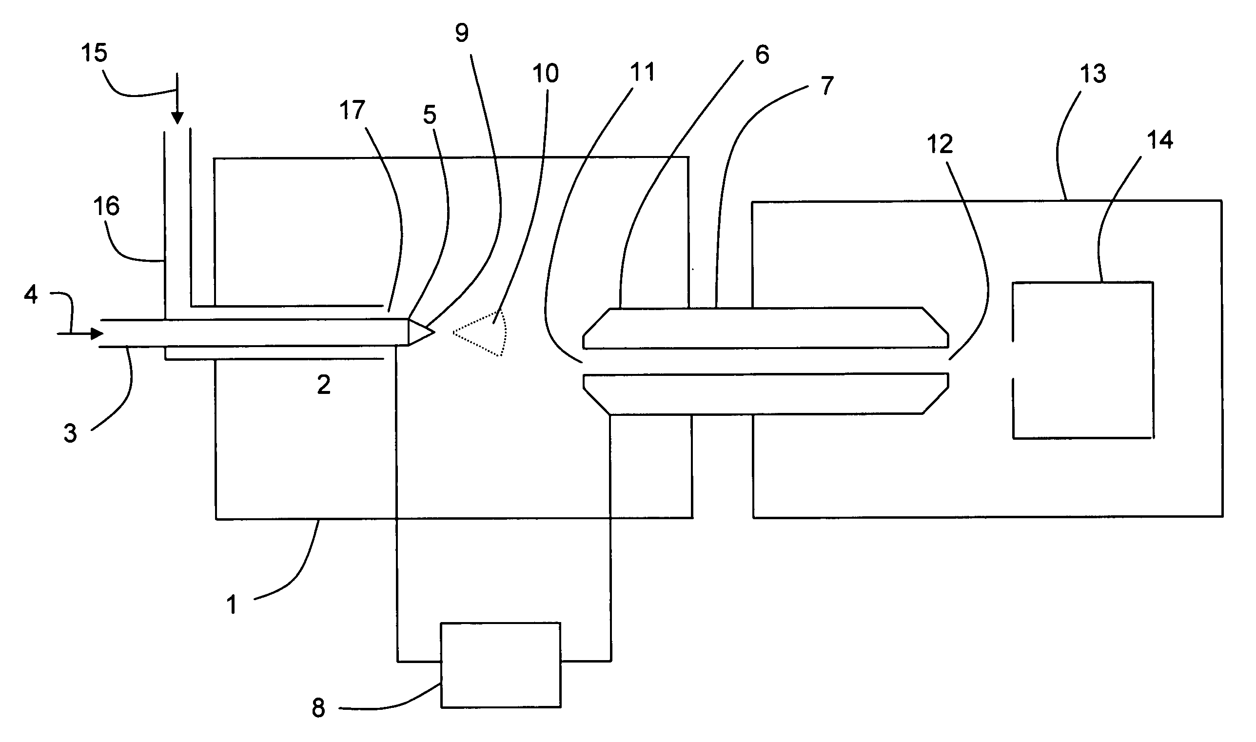 Charged droplet spray probe