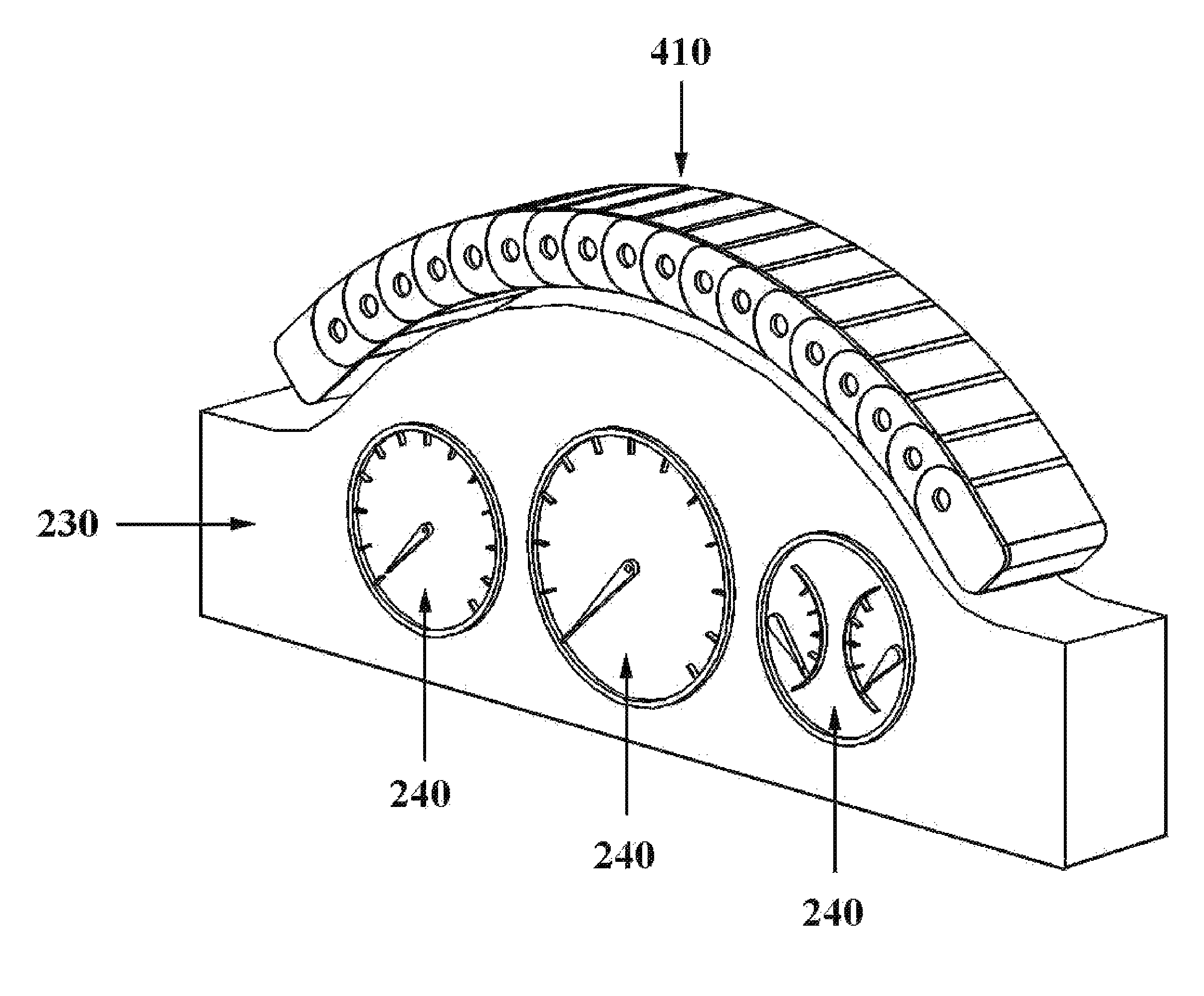 Low profile flexible light bar tachometer