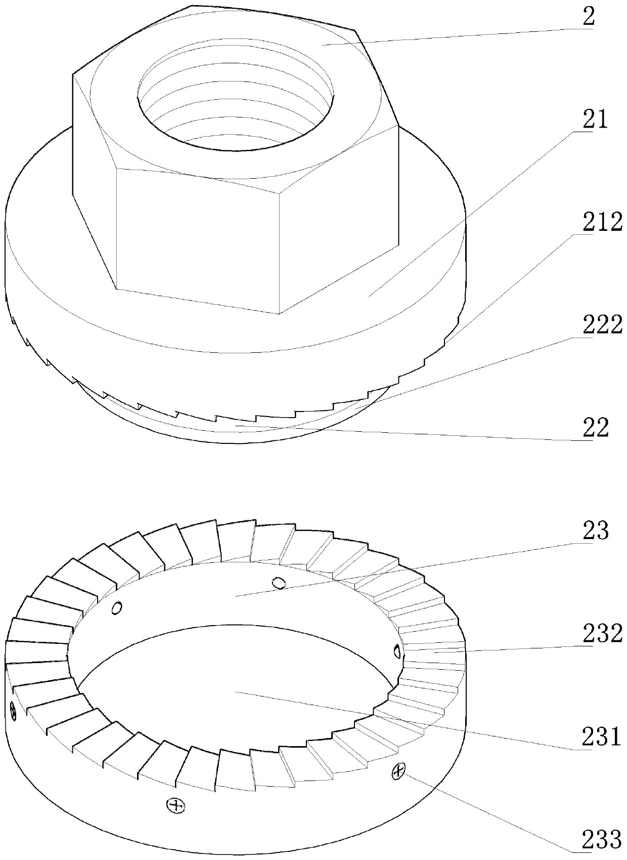 Anti-falling bolt and nut for electric power iron tower and working method thereof