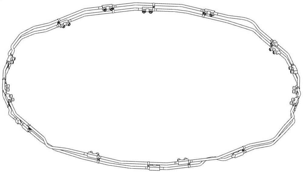 A ring pipe positioning and repairing method of complex structure of engine