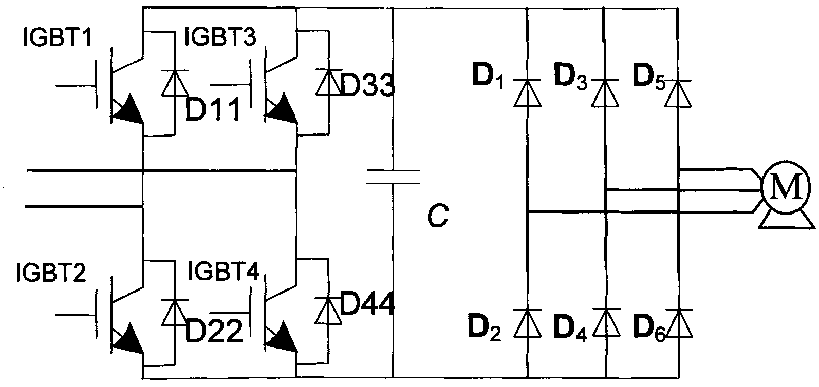 Grid-connected topology structure without transformer based on H-bridge used for wind power generation