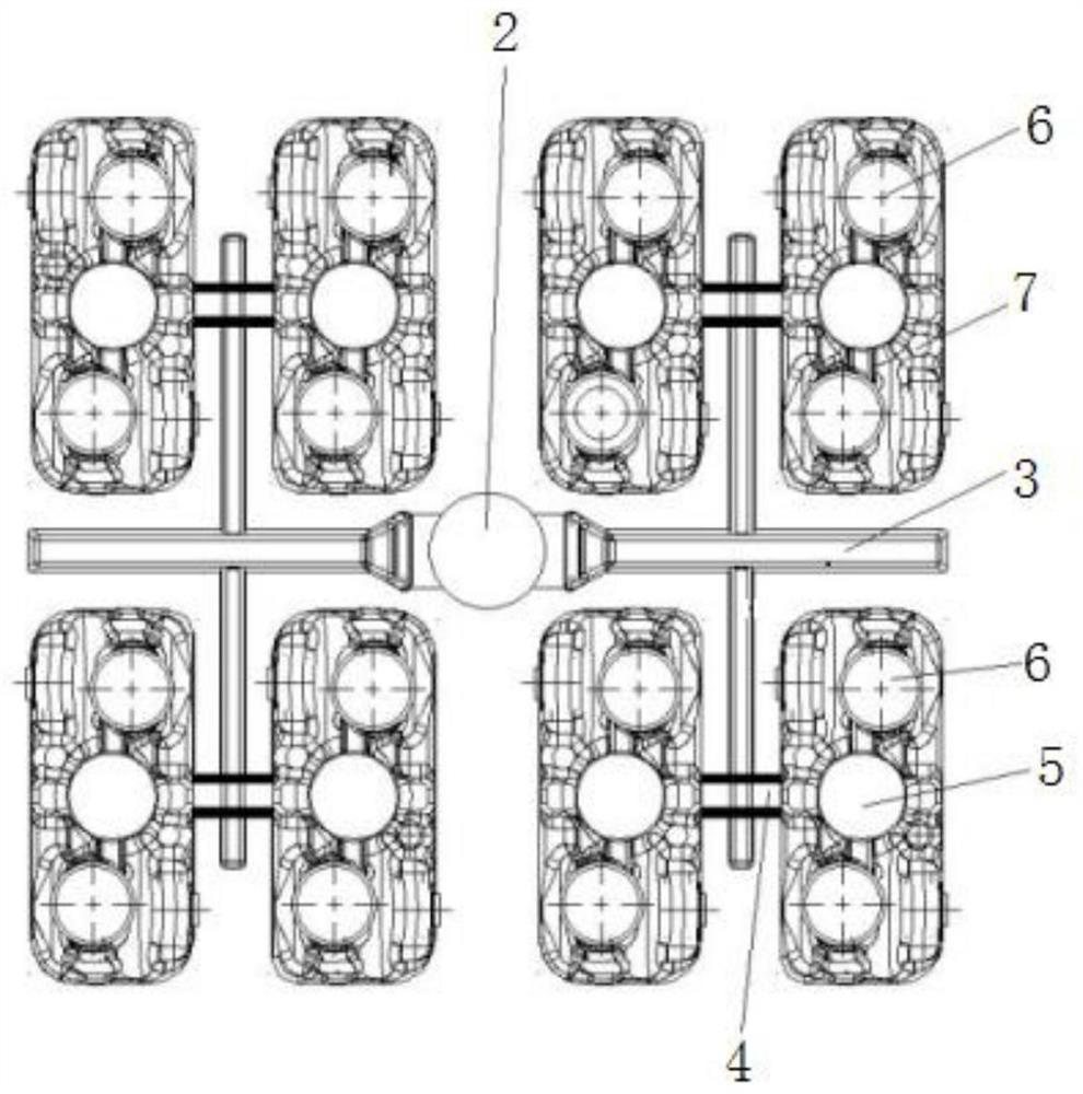 A water-cooled middle shell and its casting process