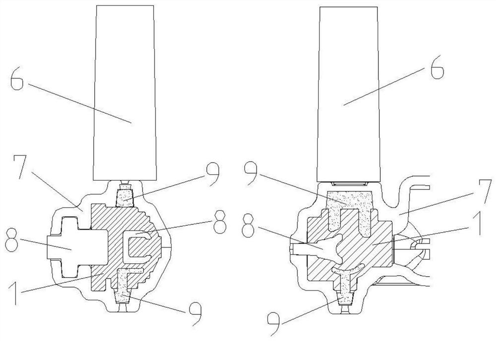 A water-cooled middle shell and its casting process